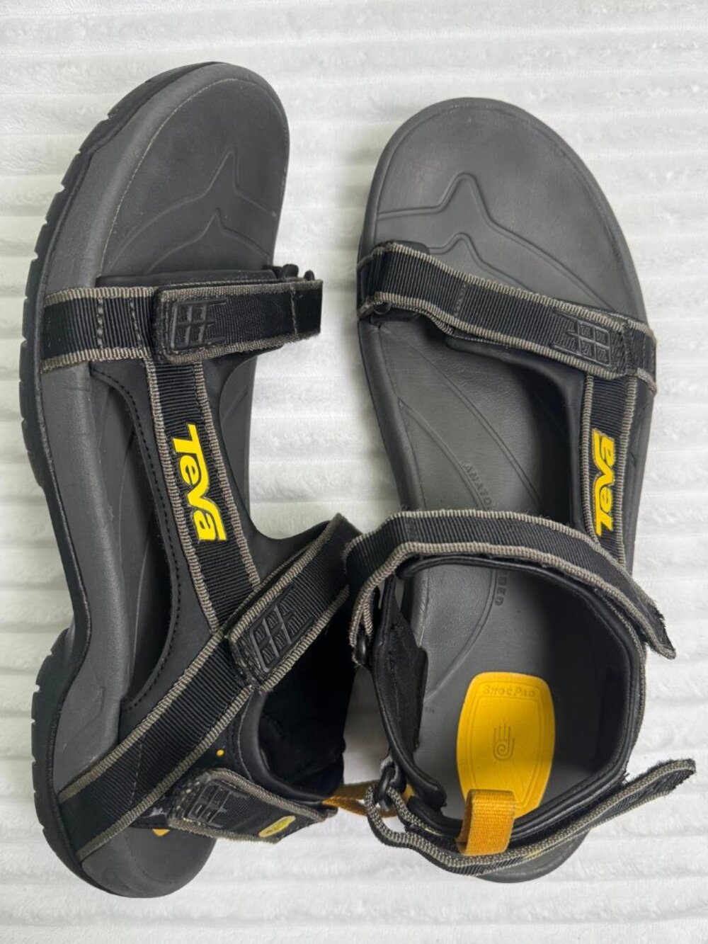 Teva Tanza Hiking Sandals Mens 13 Black Water Sport Strap Shoc Pad Casual